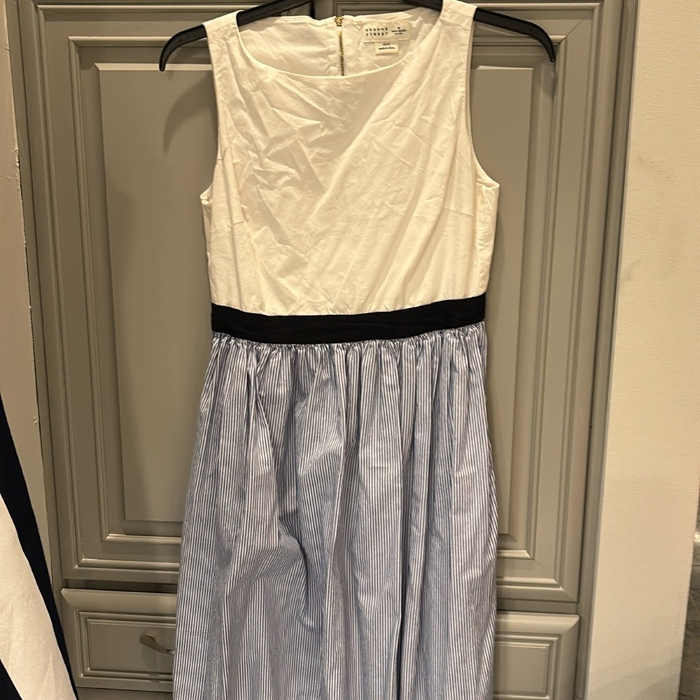 Kate Spade White and Blue Midi Dress
